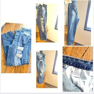 Distressed Blue Jeans